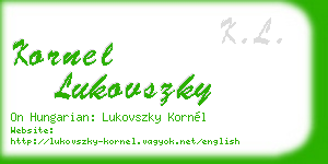 kornel lukovszky business card